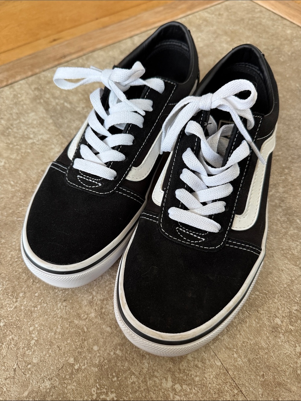 Vans Black and White Old Skool Low-Top Sneakers